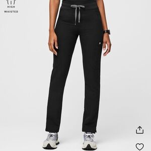High waisted Yola skinny Figs women’s skinny black scrub pants in XXS